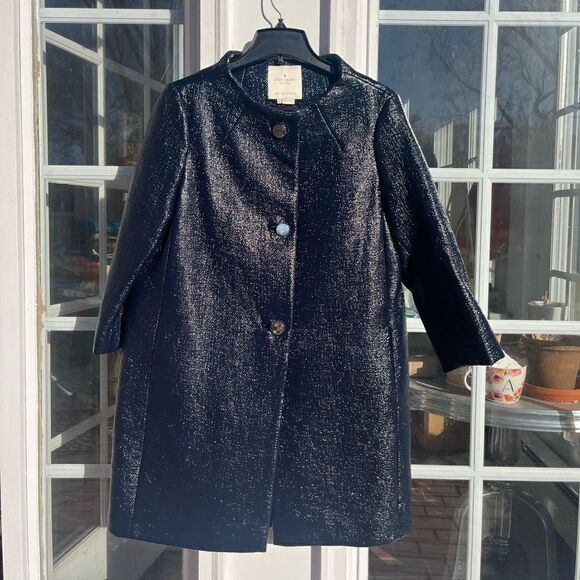 Kate Spade Erika Lacquered Tweed Coat - Picture 4 of 14